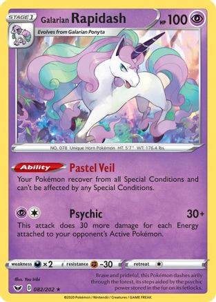Galarian Rapidash 082   - Rare
