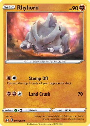 Rhyhorn (097) (097) 097  - Reverse Holofoil  - Common