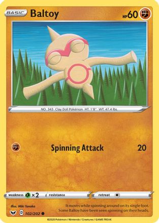 Baltoy (102) (102) 102  - Reverse Holofoil  - Common