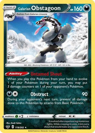 Galarian Obstagoon 119  - Holofoil  - Holo Rare