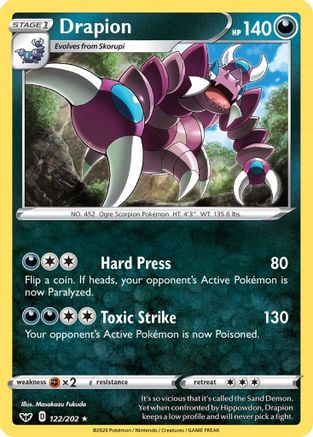 Drapion 122  - Reverse Holofoil  - Rare