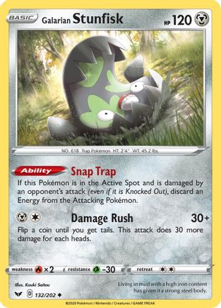 Galarian Stunfisk 132  - Reverse Holofoil  - Uncommon
