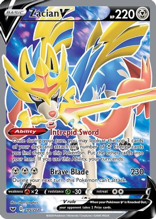 Zacian V (Full Art) 195  - Holofoil  - Ultra Rare