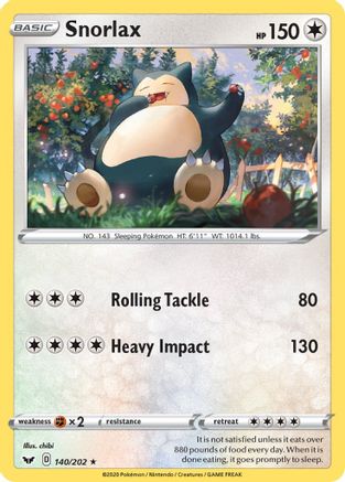 Snorlax 140  - Reverse Holofoil  - Rare
