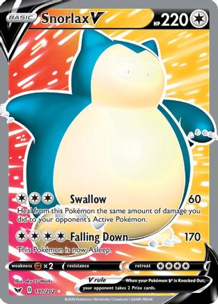 Snorlax V (Full Art) 197  - Holofoil  - Ultra Rare