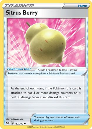 Sitrus Berry 182  - Reverse Holofoil  - Uncommon