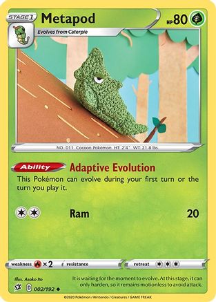 Metapod 002  - Reverse Holofoil  - Uncommon