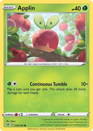Applin (20) (20) 020  - Reverse Holofoil  - Common