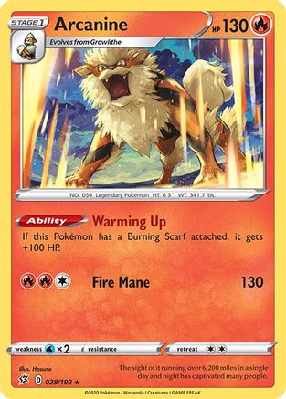 Arcanine 028  - Reverse Holofoil  - Rare