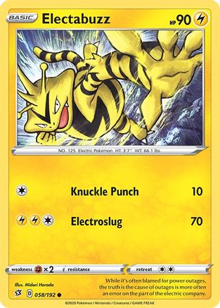 Electabuzz 058  - Reverse Holofoil  - Common