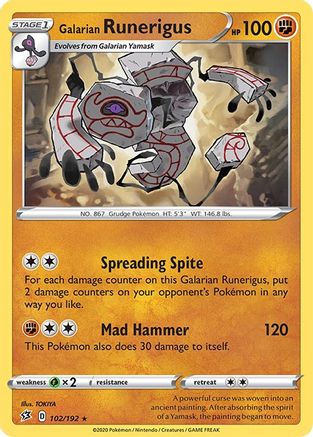 Galarian Runerigus 102   - Rare