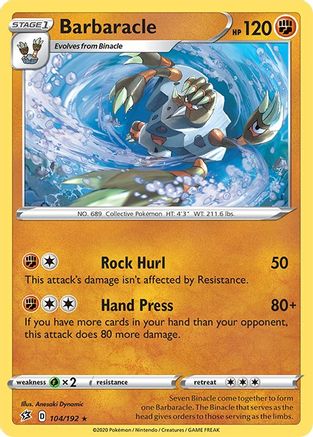 Barbaracle 104  - Reverse Holofoil  - Rare