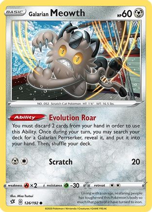 Galarian Meowth 126  - Reverse Holofoil  - Common