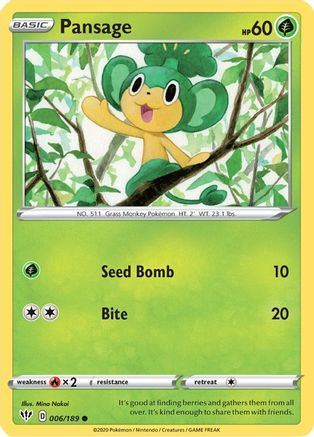 Pansage 006  - Reverse Holofoil  - Common