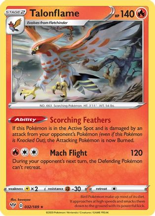 Talonflame 032  - Reverse Holofoil  - Rare