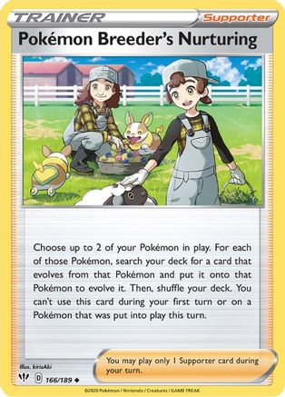 Pokemon Breeder's Nurturing 166  - Reverse Holofoil  - Uncommon