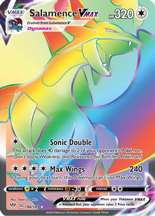 Salamence VMAX (Secret) 194/189  - Holofoil SWSH03 Darkness Ablaze - Secret Rare