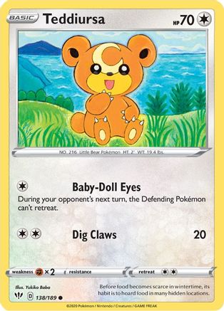 Teddiursa 138  - Reverse Holofoil  - Common