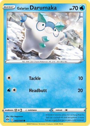 Galarian Darumaka 043  - Reverse Holofoil  - Common