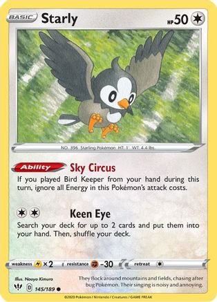 Starly 145  - Reverse Holofoil  - Common