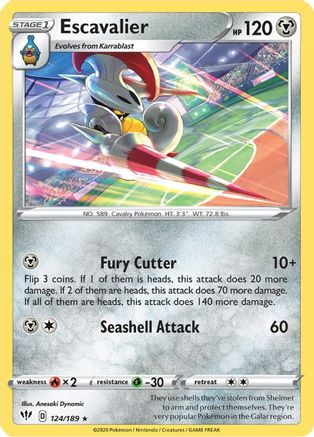 Escavalier 124  - Reverse Holofoil  - Rare