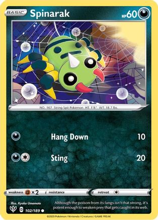 Spinarak 102  - Reverse Holofoil  - Common