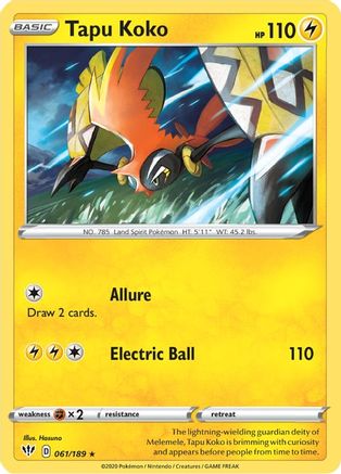 Tapu Koko 061  - Reverse Holofoil  - Holo Rare