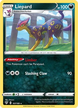 Liepard 107  - Reverse Holofoil  - Rare