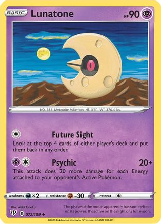 Lunatone 072  - Reverse Holofoil  - Uncommon
