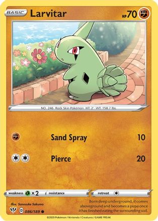 Larvitar 086  - Reverse Holofoil  - Common