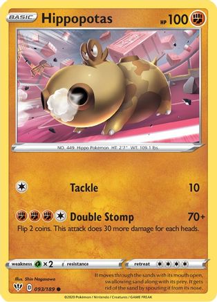 Hippopotas 093  - Reverse Holofoil  - Common