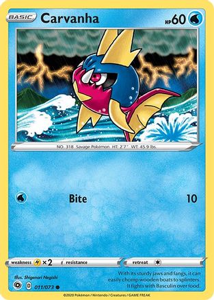 Carvanha - 011/073 - Common - Reverse Holo