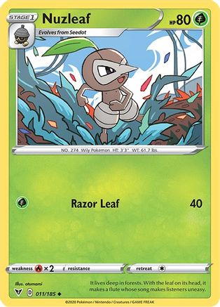 Nuzleaf 011  - Reverse Holofoil  - Uncommon