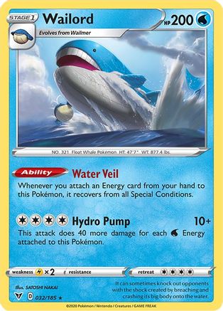 Wailord 032  - Reverse Holofoil  - Holo Rare
