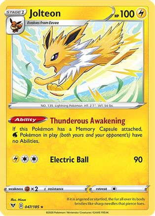 Jolteon 047  - Reverse Holofoil  - Rare