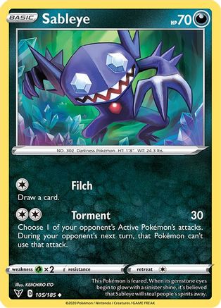 Sableye 105  - Reverse Holofoil  - Uncommon