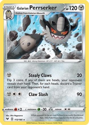 Galarian Perrserker 113   - Rare