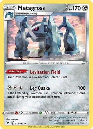 Metagross 118  - Reverse Holofoil  - Rare