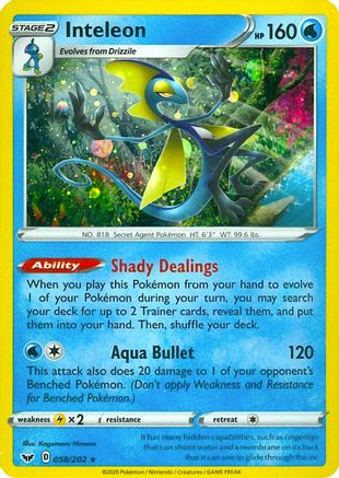 Inteleon (Cosmos Holo) 058/202  - Holofoil Miscellaneous Cards & Products - Promo