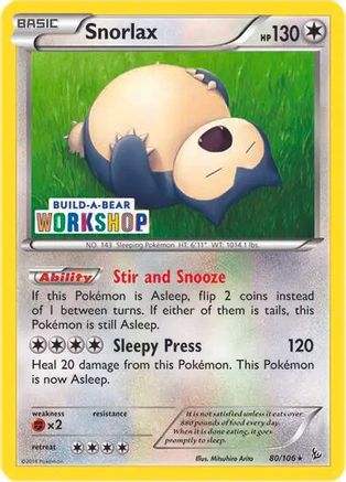 Snorlax (Build-a-Bear Workshop Exclusive) 080/106  Miscellaneous Cards & Products - Promo