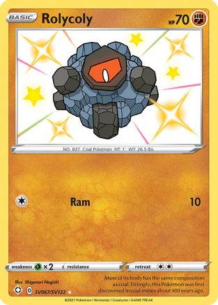 Rolycoly SV067/SV122  - Holofoil Shining Fates Shiny Vault - Shiny Holo Rare
