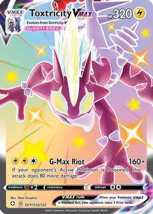 Toxtricity VMAX SV113/SV122  - Holofoil Shining Fates Shiny Vault - Shiny Holo Rare