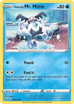 Galarian Mr. Mime 034  - Reverse Holofoil  - Common