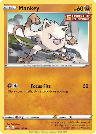 Mankey 066  - Reverse Holofoil  - Common