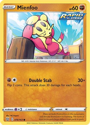 Mienfoo 076/163  - Reverse Holofoil  - Common