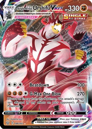 Single Strike Urshifu VMAX 086/163  - Holofoil SWSH05 Battle Styles - Ultra Rare