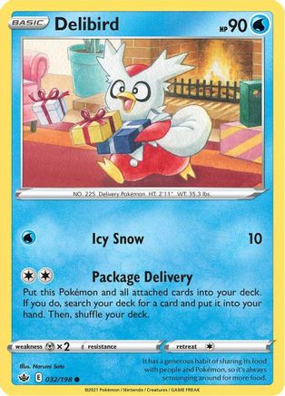 Delibird 032  - Reverse Holofoil  - Common