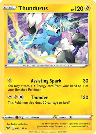 Thundurus 052  - Reverse Holofoil  - Holo Rare
