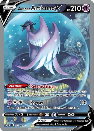 Galarian Articuno V (Alternate Full Art) 170/198  - Holofoil SWSH06 Chilling Reign - Ultra Rare