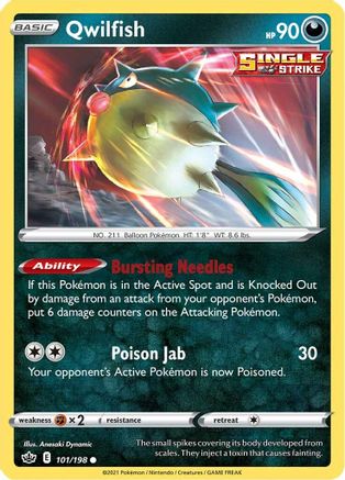 Qwilfish 101  - Reverse Holofoil  - Common